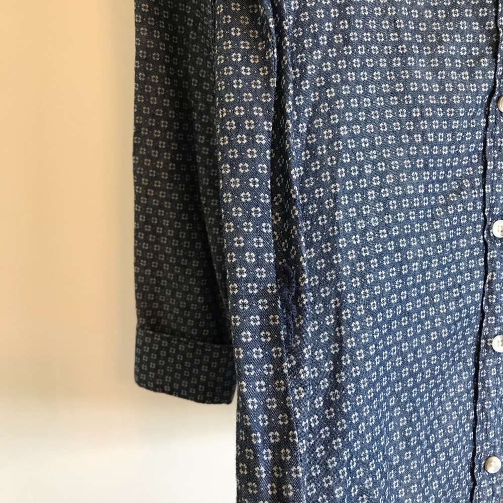 Sonoma Chambray Printed Button-up Top - Picture 3 of 5
